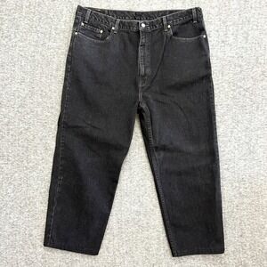 VTG Y2K Levis 550 Jeans 40x26 Black Fade Marble Red Tab Relaxed Fit Cropped